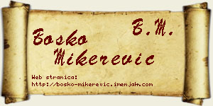 Boško Mikerević vizit kartica